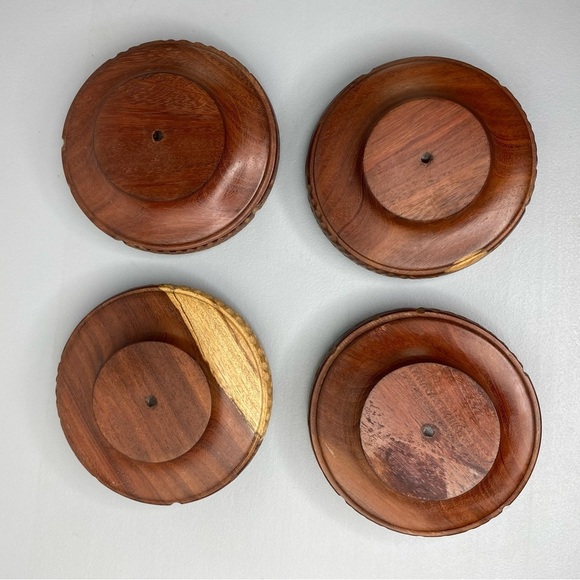 Handmade carved wooden bowls set of 4 - Picture 5 of 11